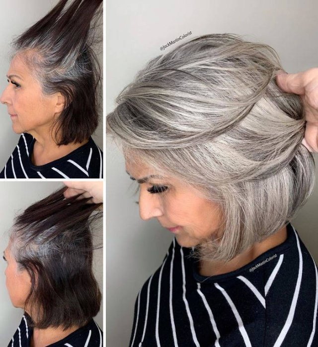 Great Gray Hair Hairstyles (35 pics)