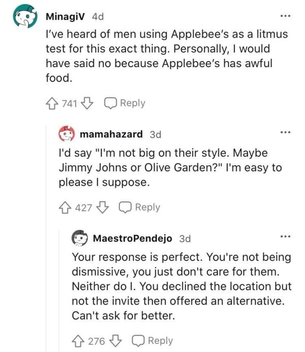 A Woman Strongly Shamed A Guy Who Asked Her For Going Out To Applebee's (14 pics)