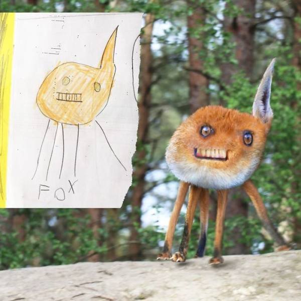 Dad Photoshopped Kids' Drawings (29 pics)