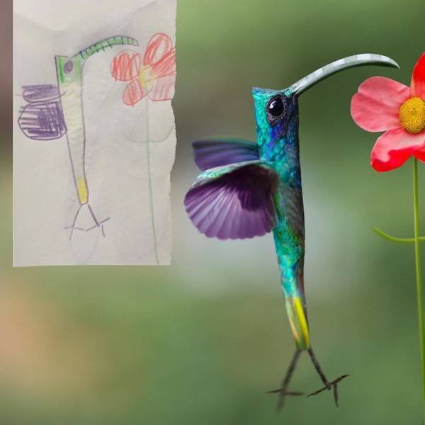 Dad Photoshopped Kids' Drawings (29 pics)