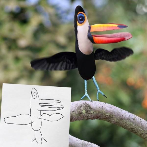 Dad Photoshopped Kids' Drawings (29 pics)