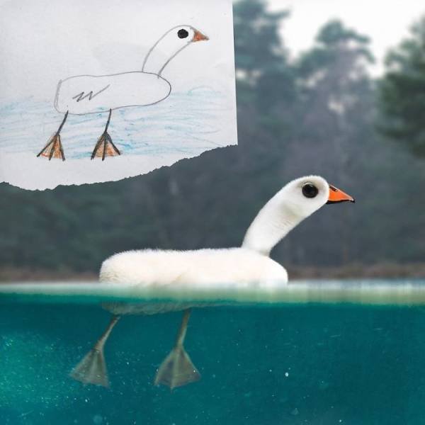 Dad Photoshopped Kids' Drawings (29 pics)