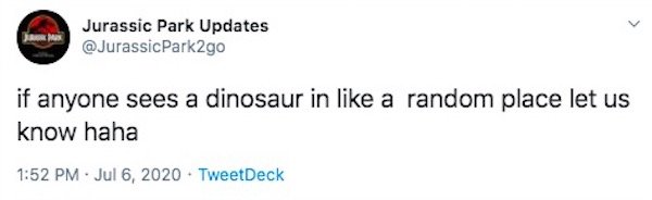 'Jurassic Park Updates' Tweets (28 pics)