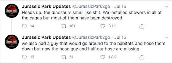 'Jurassic Park Updates' Tweets (28 pics)