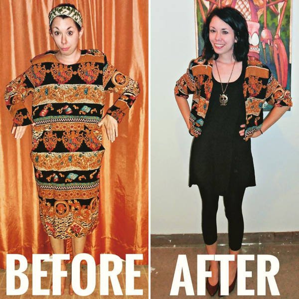 This Woman Transforms Thrift Store Clothes Into Fashion Outfits (30 pics)