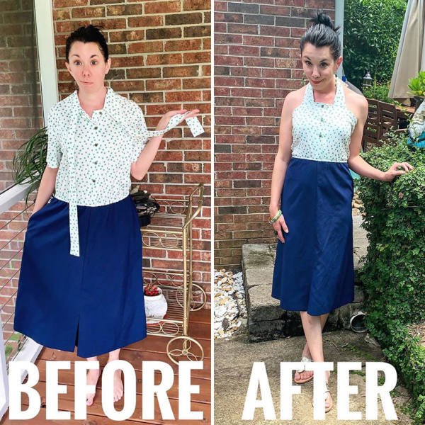 This Woman Transforms Thrift Store Clothes Into Fashion Outfits (30 pics)