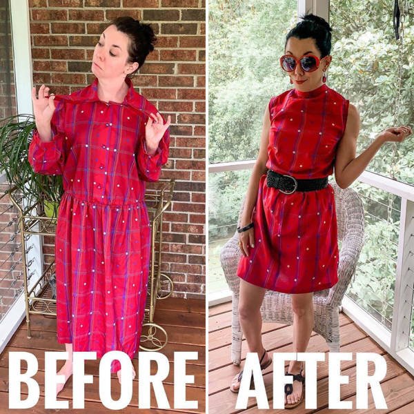 This Woman Transforms Thrift Store Clothes Into Fashion Outfits (30 pics)