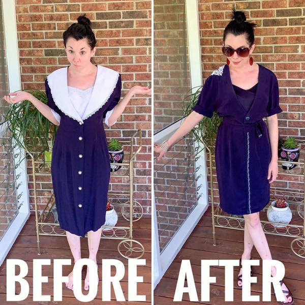 This Woman Transforms Thrift Store Clothes Into Fashion Outfits (30 pics)