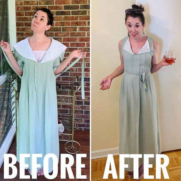 This Woman Transforms Thrift Store Clothes Into Fashion Outfits (30 Pics)