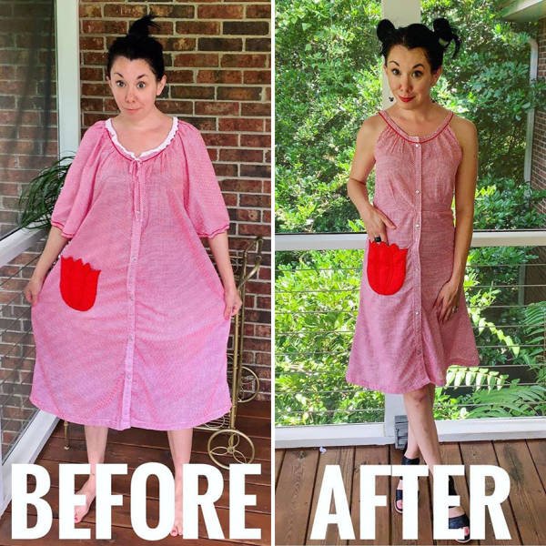 This Woman Transforms Thrift Store Clothes Into Fashion Outfits (30 pics)