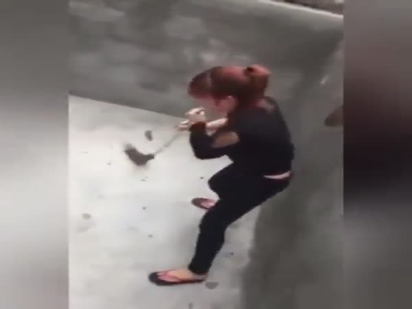 Woman Vs Giant Rat