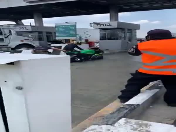 What Could Go Wrong Trying To Sneak Through The Closed Toll Lane