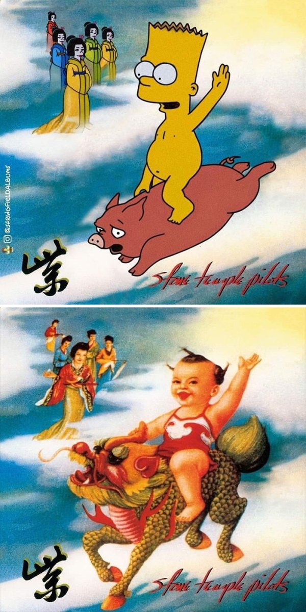 Famous Music Album Covers Improved By 'The Simpsons' (64 pics)