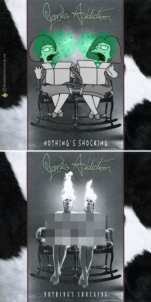 Famous Music Album Covers Improved By 'The Simpsons' (64 pics)