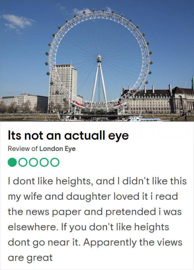 Bad Reviews Of UK Tourist Attractions (25 pics)