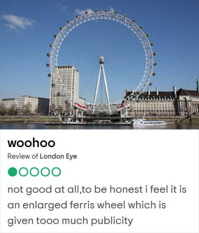 Bad Reviews Of UK Tourist Attractions (25 pics)