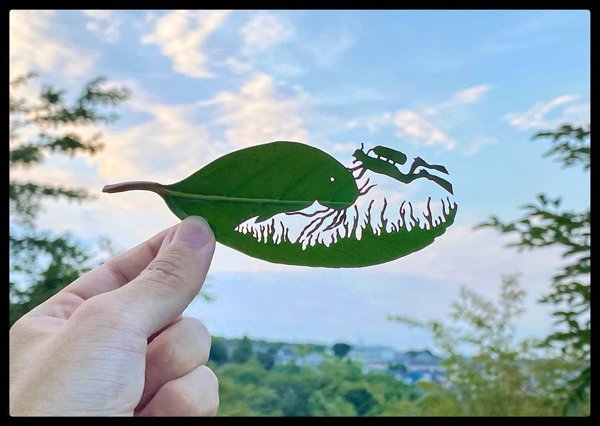 Leaf Carvings By Japanese Artist (41 pics)