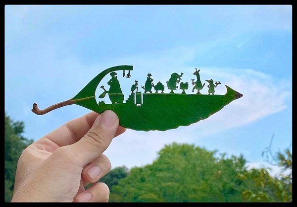 Leaf Carvings By Japanese Artist (41 pics)