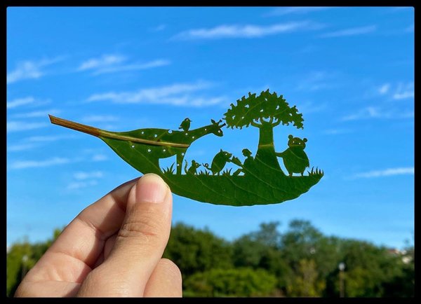 Leaf Carvings By Japanese Artist (41 pics)