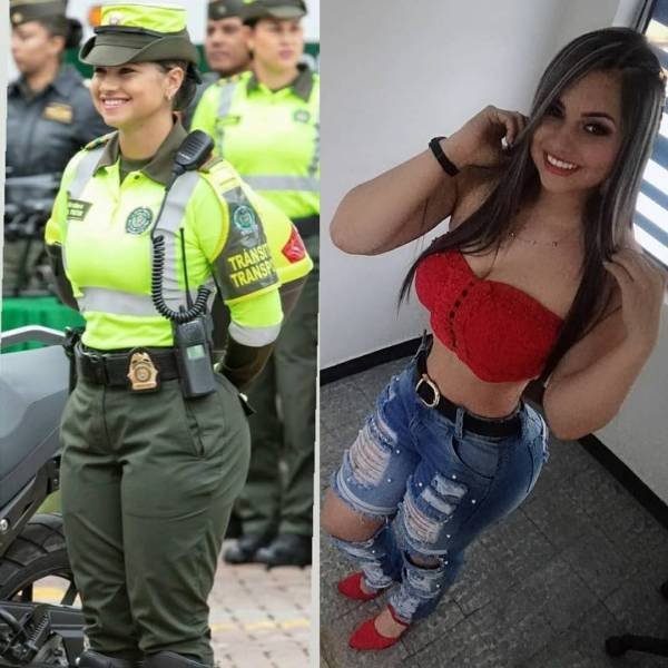 Girls With And Without Uniform (35 pics)