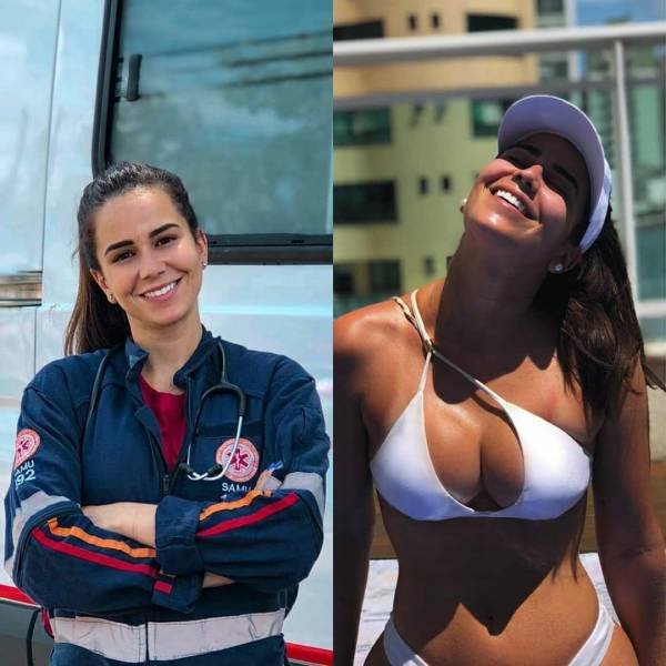 Girls With And Without Uniform (35 pics)