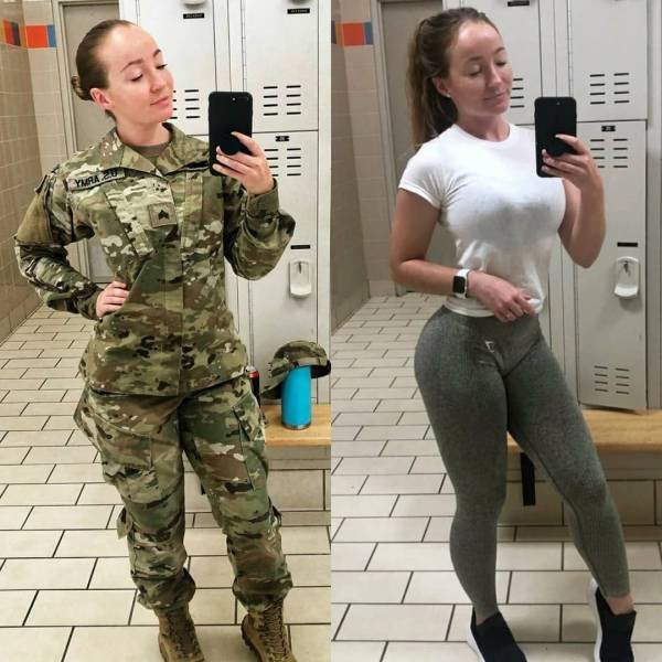 Girls With And Without Uniform (35 pics)