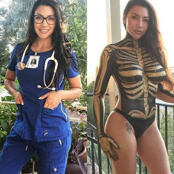 Girls With And Without Uniform (35 pics)