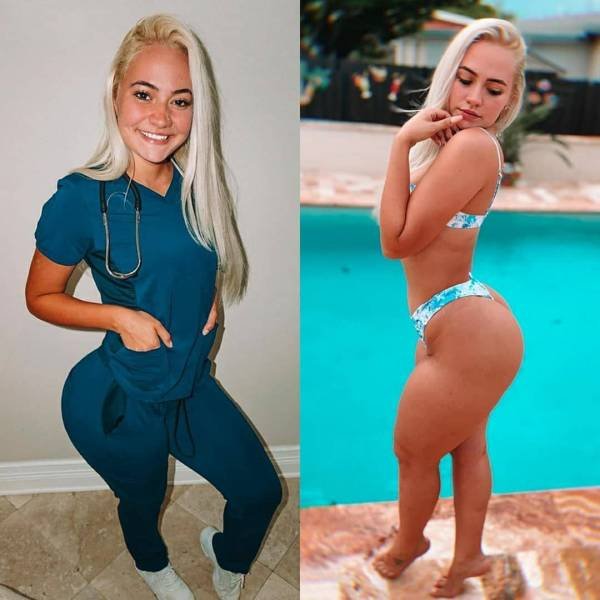 Girls With And Without Uniform (35 pics)