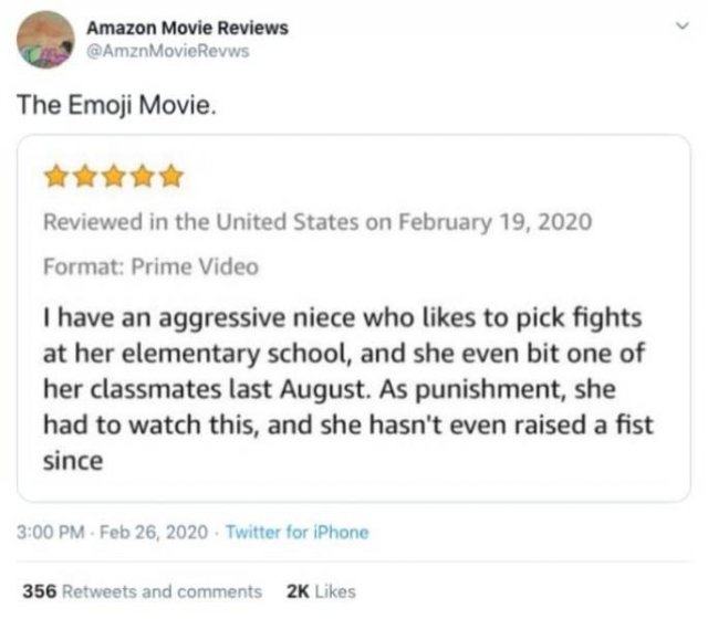 Bad Movie Review Example