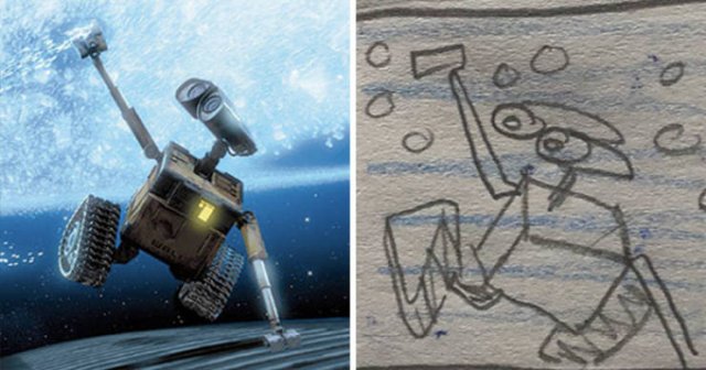 This Girl Creates Simple Drawings Of Movie Scenes (28 pics)