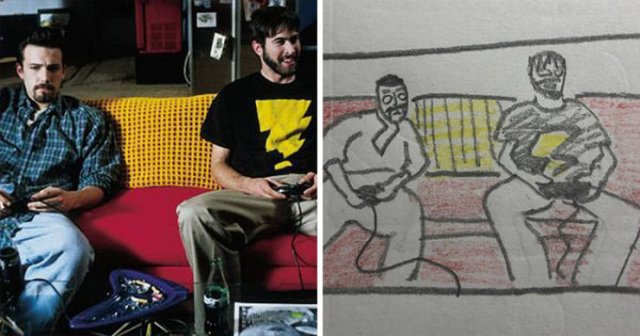 This Girl Creates Simple Drawings Of Movie Scenes (28 pics)
