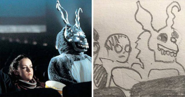 This Girl Creates Simple Drawings Of Movie Scenes (28 pics)
