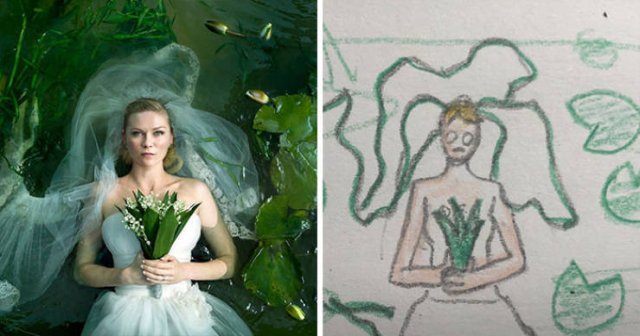 This Girl Creates Simple Drawings Of Movie Scenes (28 pics)