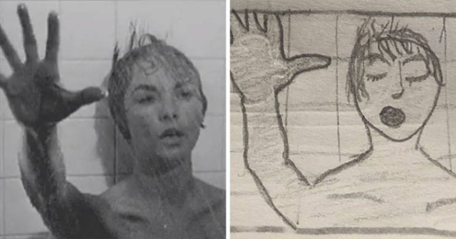 This Girl Creates Simple Drawings Of Movie Scenes (28 pics)