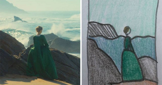This Girl Creates Simple Drawings Of Movie Scenes (28 pics)