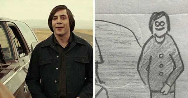 This Girl Creates Simple Drawings Of Movie Scenes (28 pics)