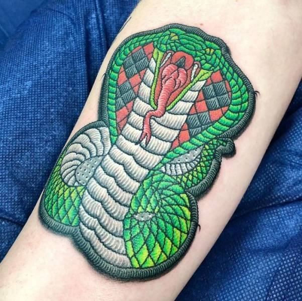 Tattoos That Look Like Sewn-On Patches (29 pics)