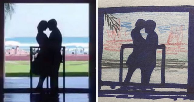 This Girl Creates Simple Drawings Of Movie Scenes (28 pics)