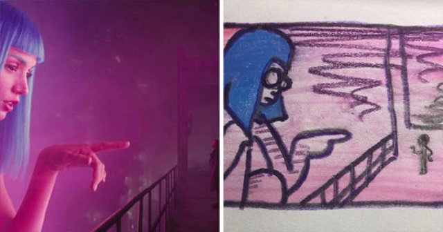This Girl Creates Simple Drawings Of Movie Scenes (28 pics)