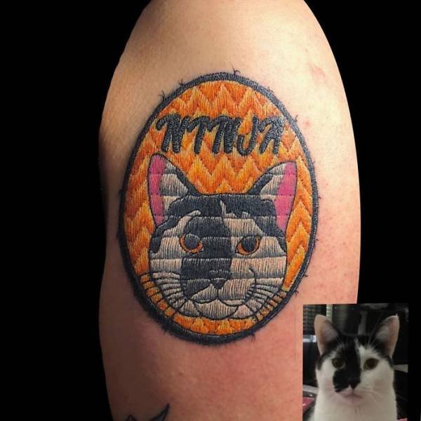 Tattoos That Look Like Sewn-On Patches (29 pics)