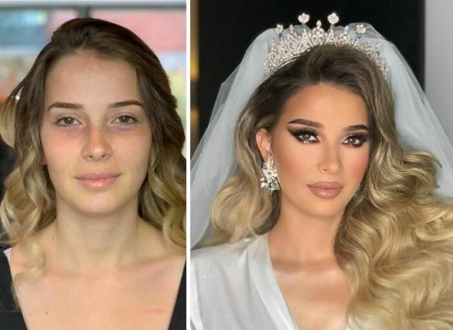 Brides: Makeup Transformations (30 pics)