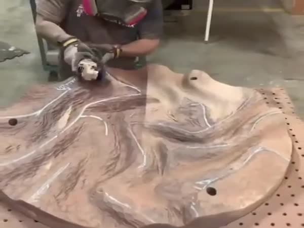 Carving A Wooden Table
