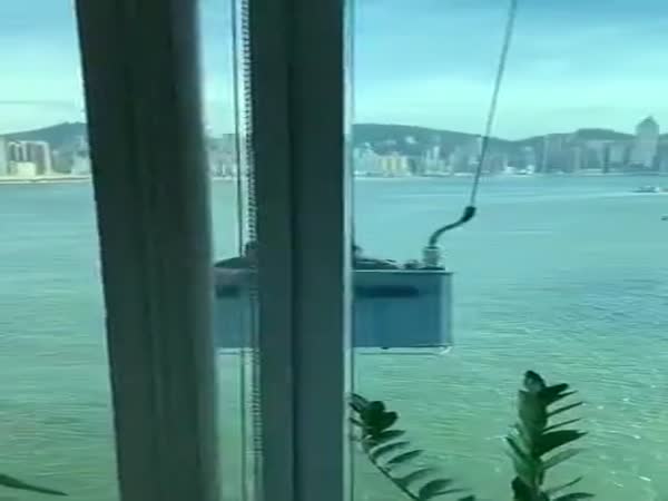 Window Cleaning On A Windy Day