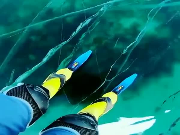 Ice Cracking On The Surface Of Lake Baikal