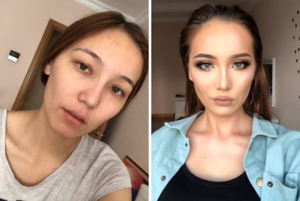 Girls With And Without Makeup (30 pics)