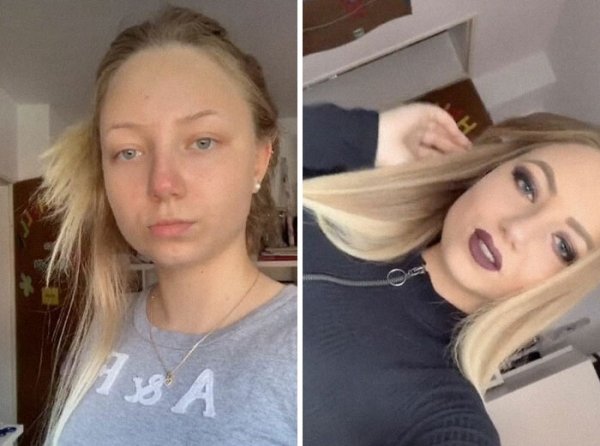 Girls With And Without Makeup (30 pics)