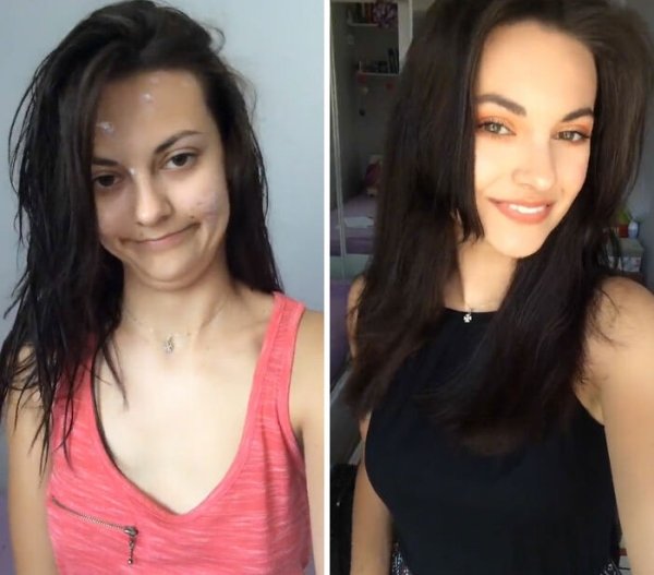 Girls With And Without Makeup (30 pics)