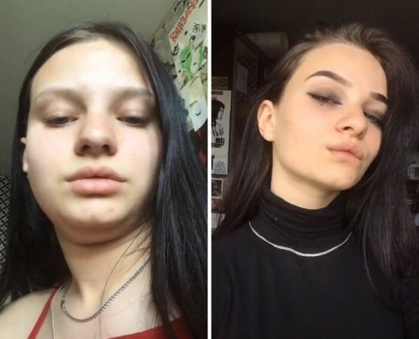 Girls With And Without Makeup (30 pics)