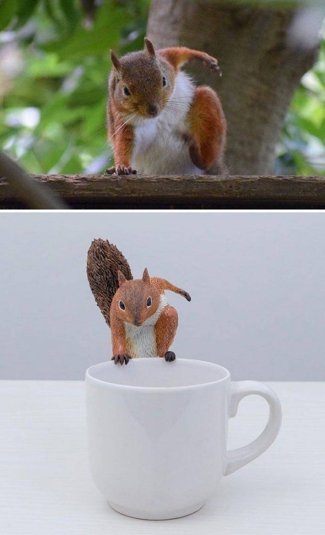 This Japanese Artist Turns Funny Animal Photos Into Sculptures (30 pics)