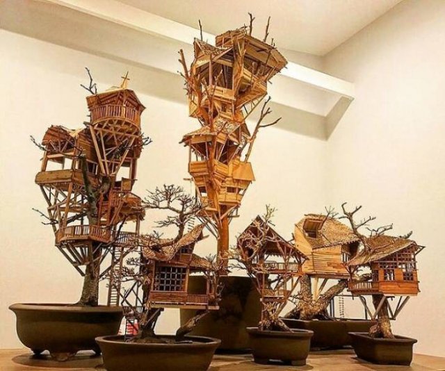 Tiny Bonsai Treehouses By Dave Creek (29 pics)